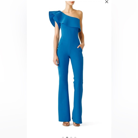 Chiara Boni Pants - Chiara Boni La Petite Robe one shoulder flared jumpsuit Made in Italy Sz:4/6SMZL